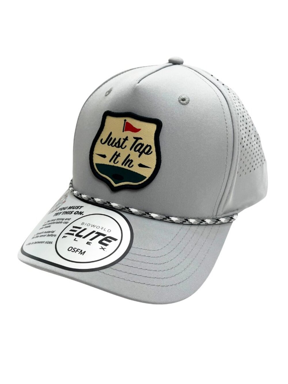 Happy Gilmore Just Tap It In Golf Hat Light Gray NWT
